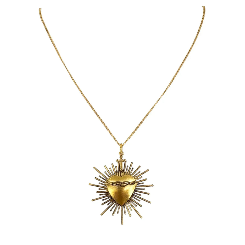 VIRGINS SAINTS & ANGELS VSA Sacred Flame Charm Necklace in Gold 20" - flyKAMP