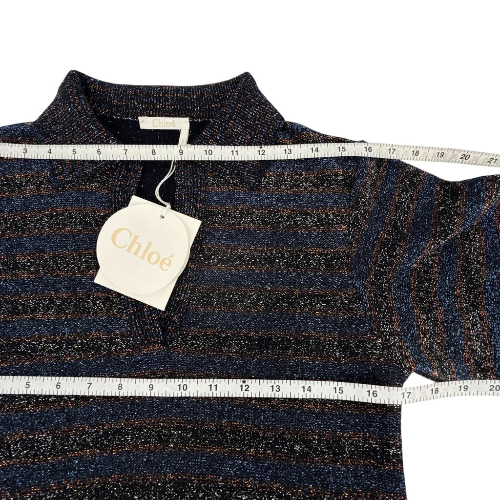 CHLOE Lurex Polo Sweater M - flyKAMP