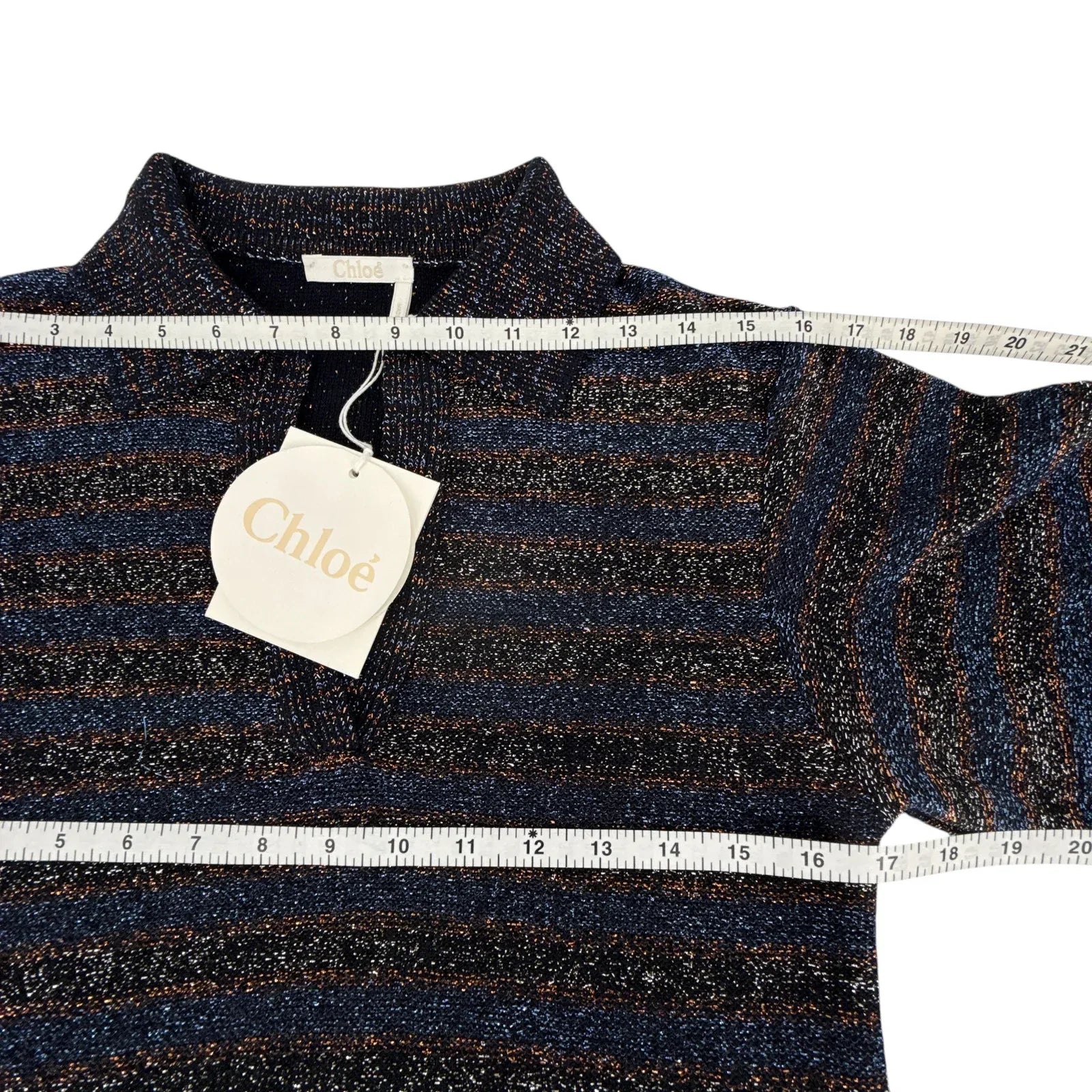 CHLOE Lurex Polo Sweater M - flyKAMP