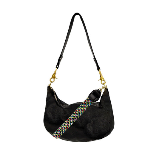 CLARE V. Moyen Messenger in Relaxed Black with Braided Crossbody Strap