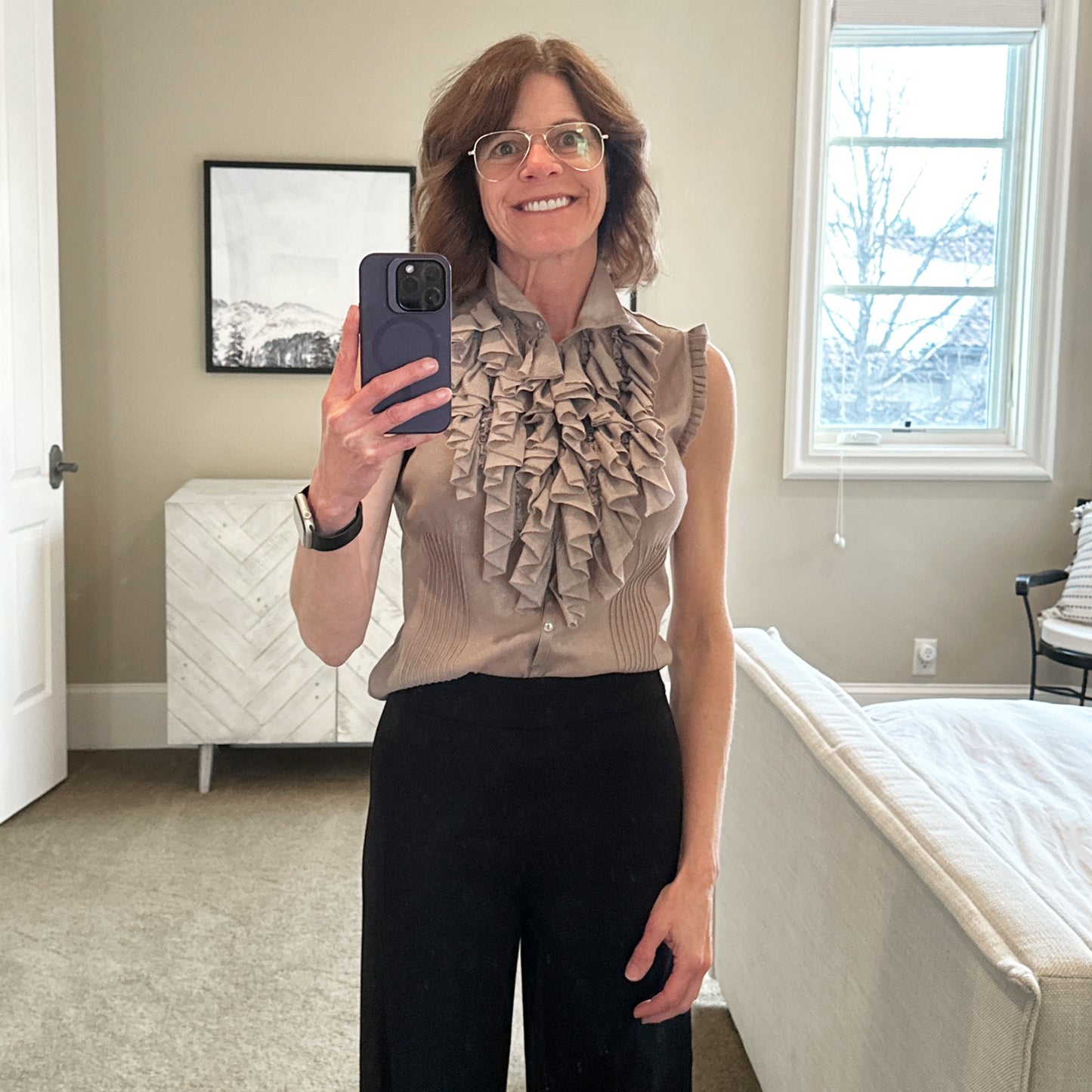 RALPH LAUREN BLACK LABEL Ruffle Blouse M