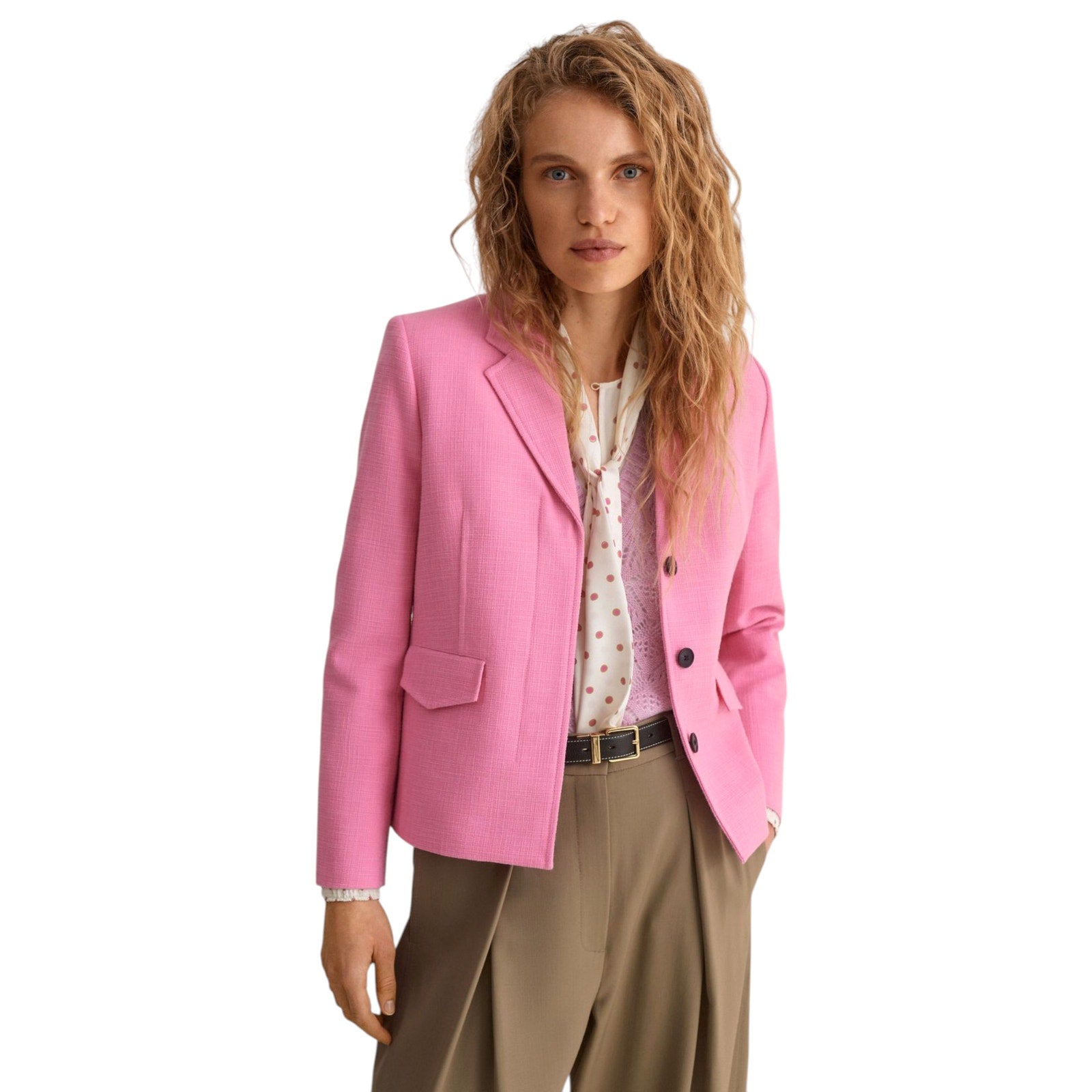 ME+EM Cotton Blend Spring Boyfriend Blazer in Perfect Pink UK12|US8 ME+EM