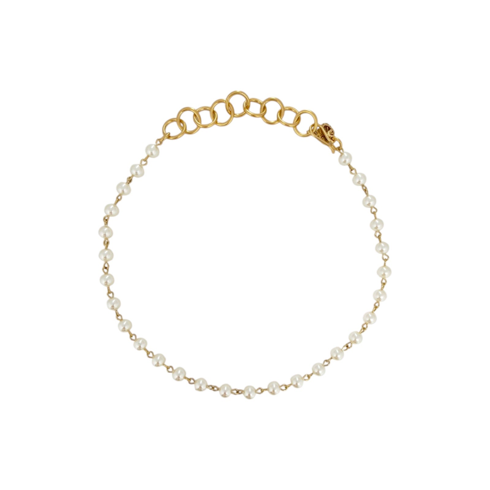 VIRGINS SAINTS & ANGELS VSA Iconic Cream Pearl Choker in Gold Virgins Saints & Angels