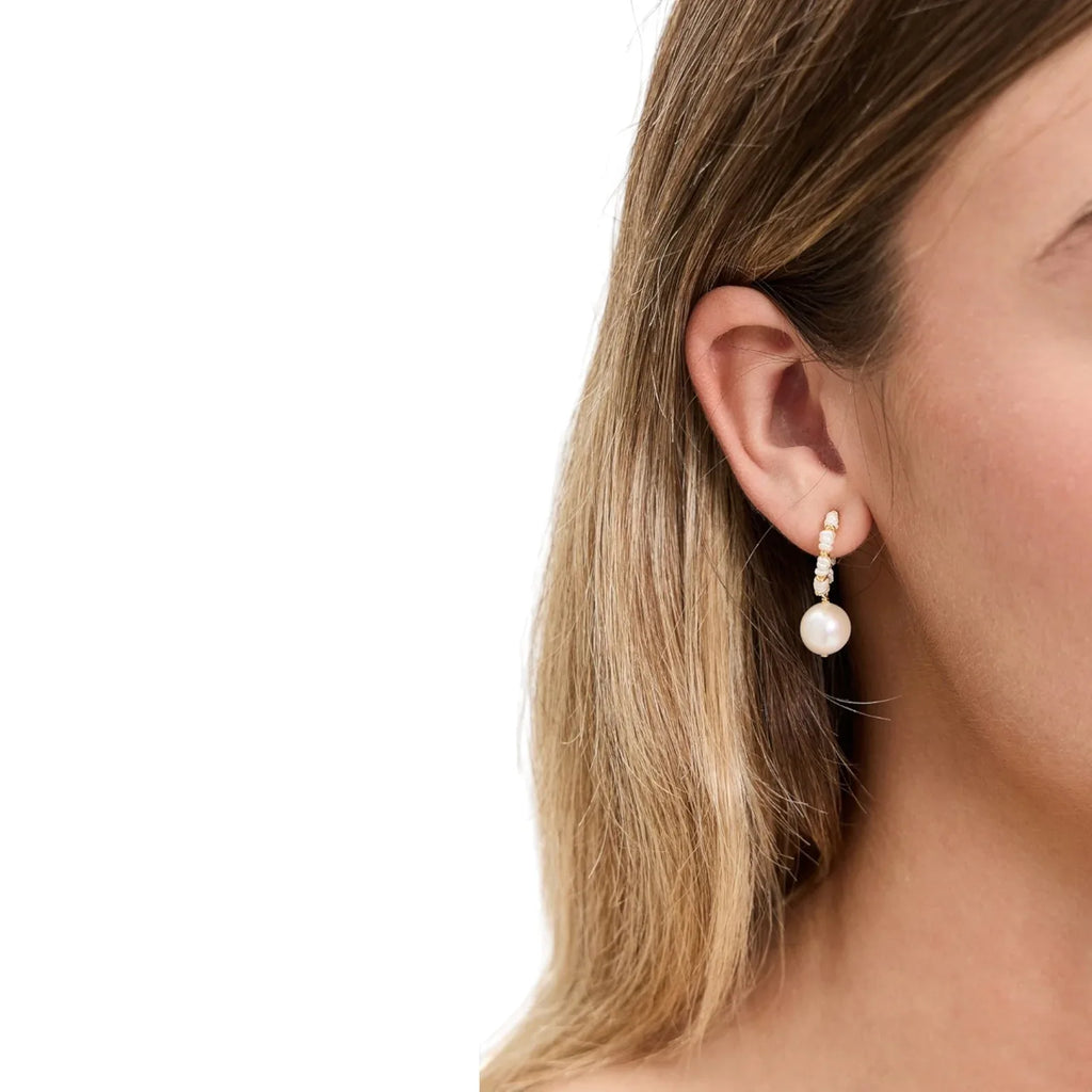 CHAN LUU Maiden Hoop Earrings in White Pearl - flyKAMP