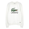 LACOSTE Classic Fit Crewneck Sweatshirt in White S - flyKAMP