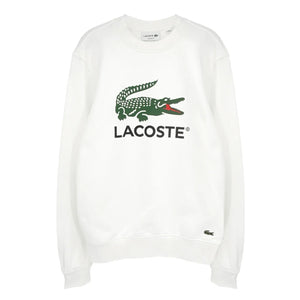 LACOSTE Classic Fit Crewneck Sweatshirt in White S