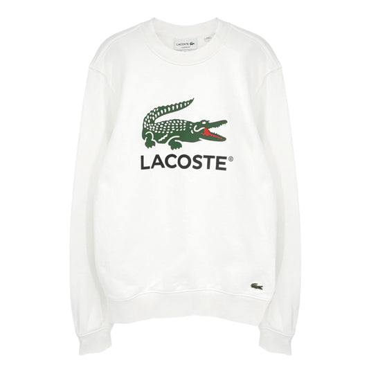 LACOSTE Classic Fit Crewneck Sweatshirt in White S
