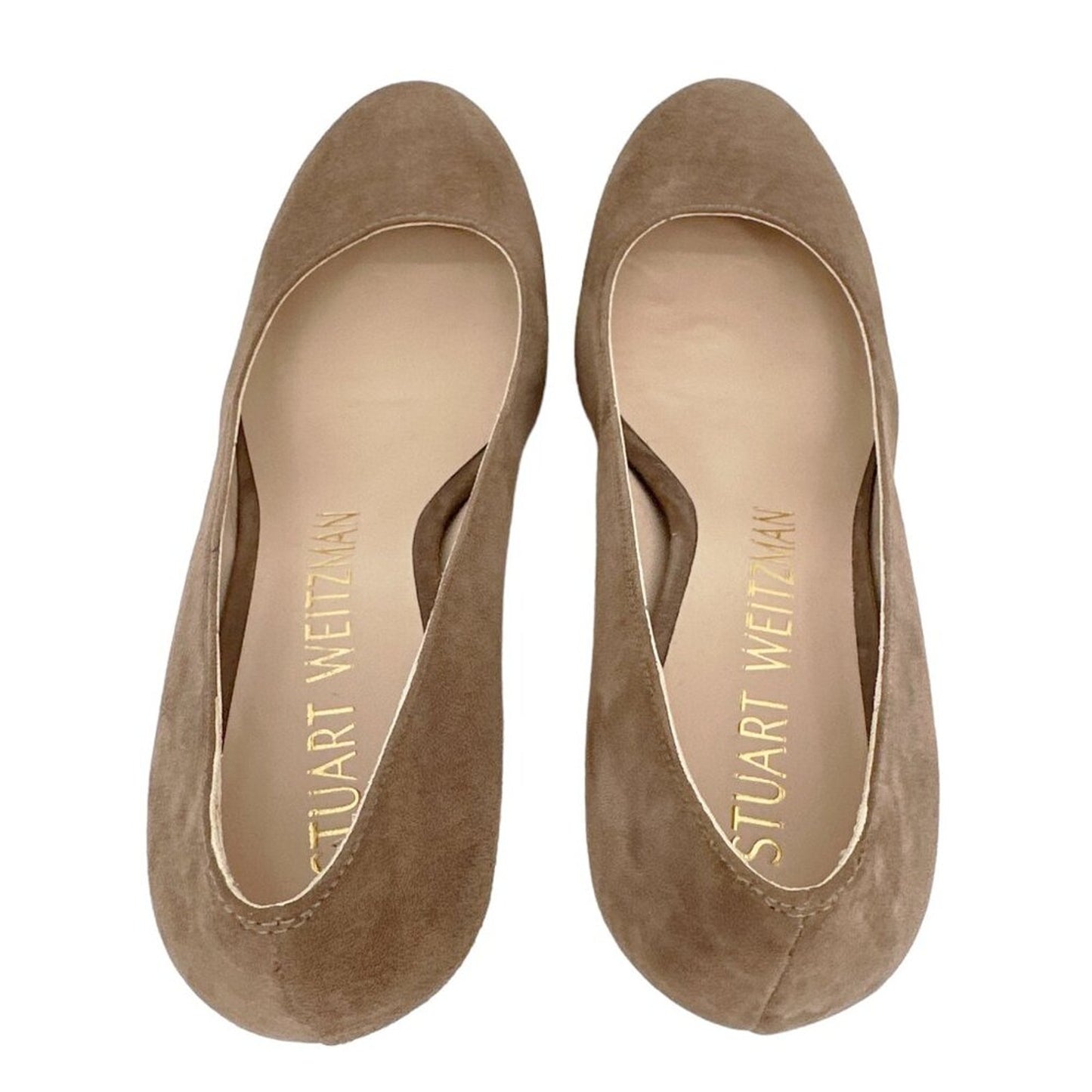 STUART WEITZMAN Larsa Suede Platform Pump in Taupe 6.5M