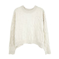 LULULEMON Cotton Blend Jacquard Crewneck Sweater in Light Ivory S Lululemon