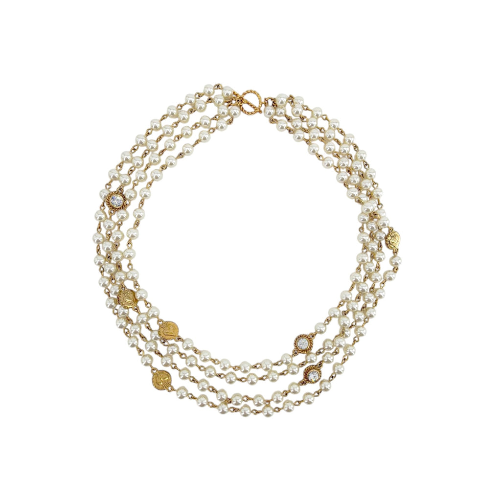 VIRGINS SAINTS & ANGELS VSA Magdalena Necklace 6mm Pearl Cream & Gold Virgins Saints & Angels