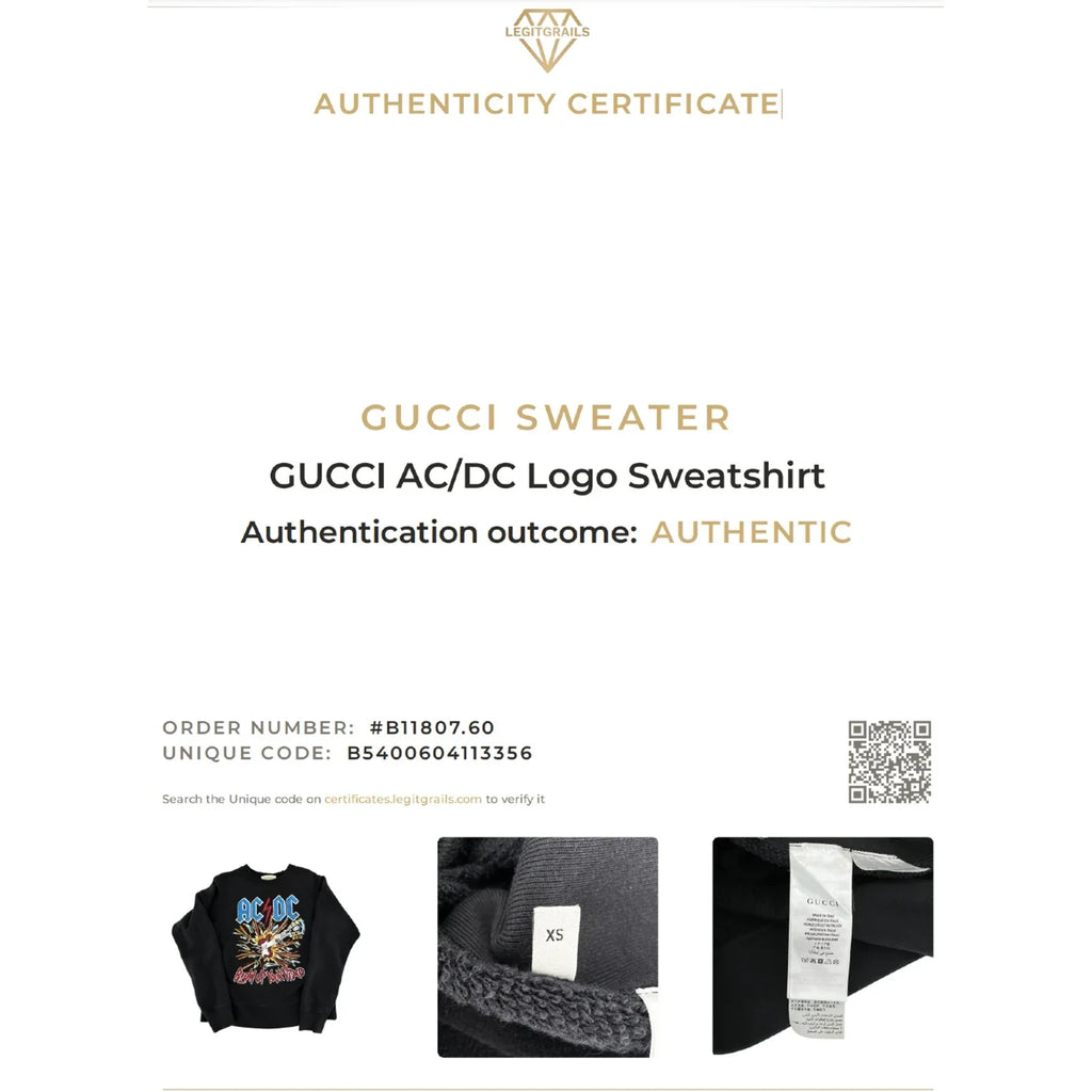 GUCCI AC/DC Logo Sweatshirt XS - flyKAMP