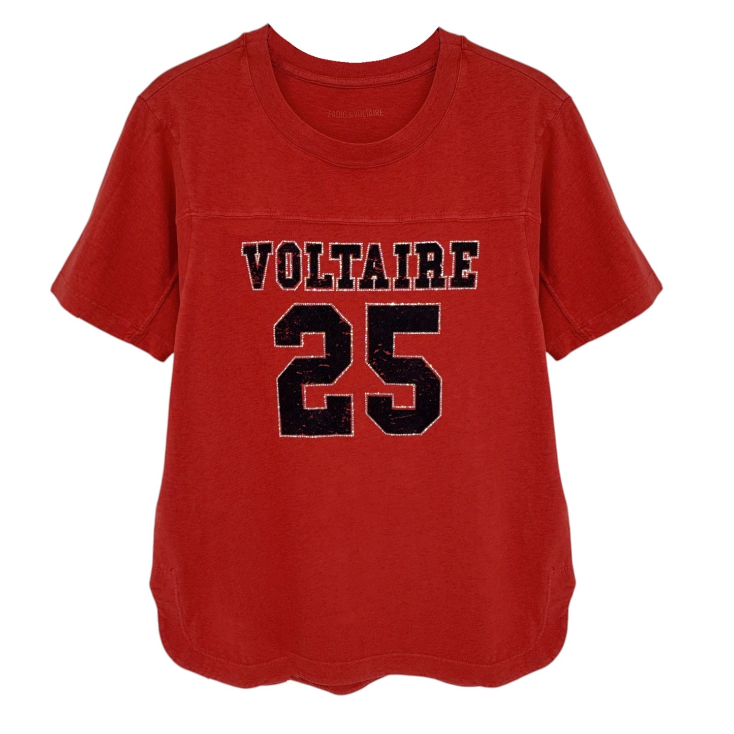 ZADIG & VOLTAIRE Bow Embellished Tee in Red S
