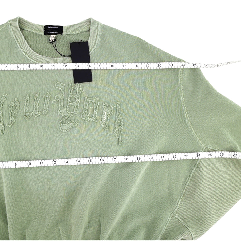 R13 New York Balloon Crewneck Sweatshirt in Light Olive S R13