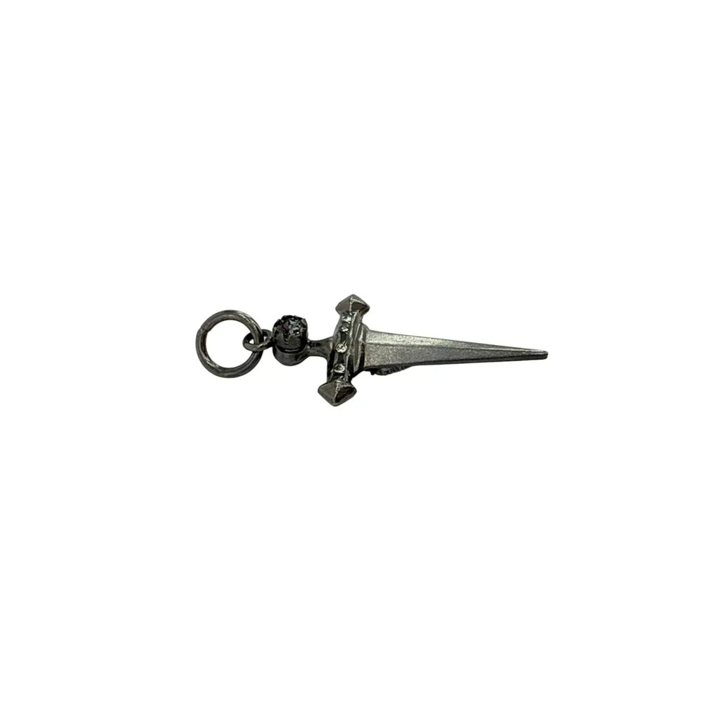 VIRGINS SAINTS & ANGELS VSA Dagger Cross Charm in Gunmetal - flyKAMP