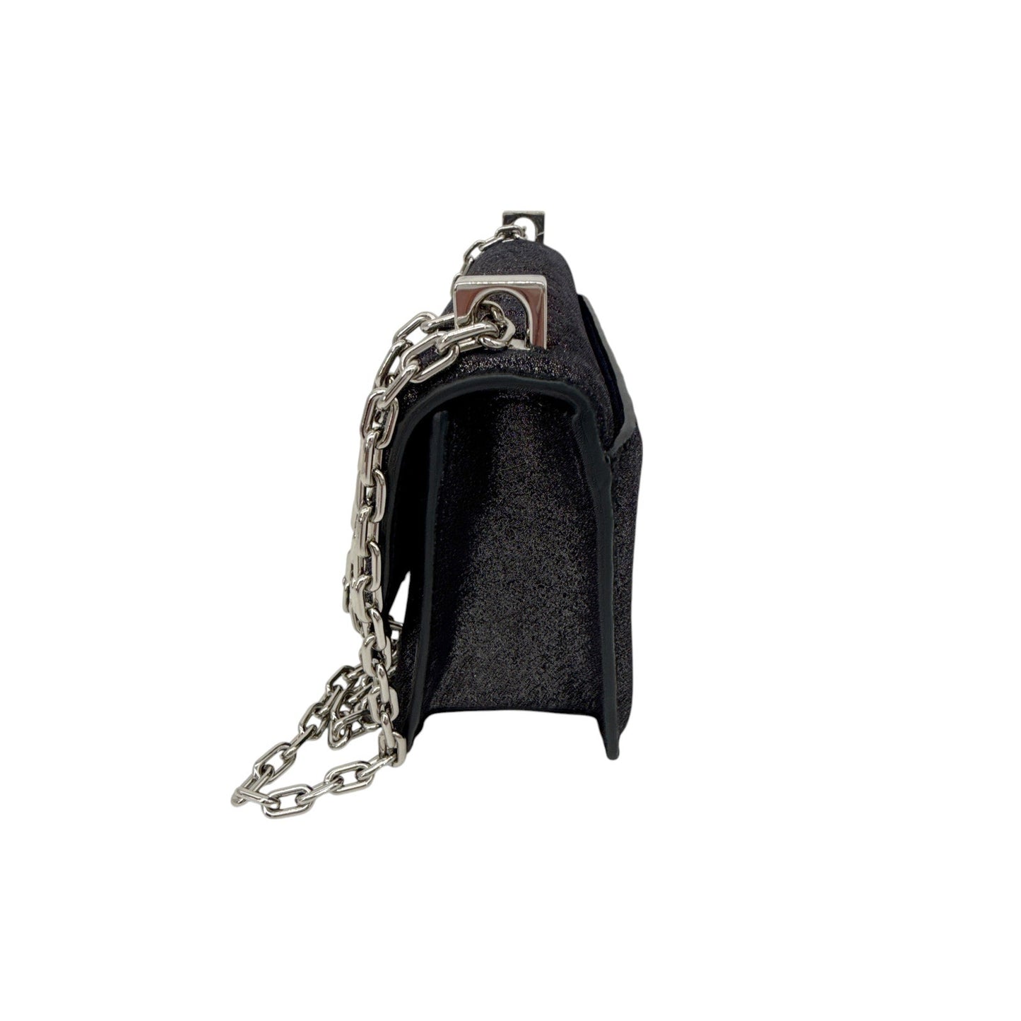 KATE SPADE Deco Quilted Glitter Suede Mini Flap Chain Crossbody