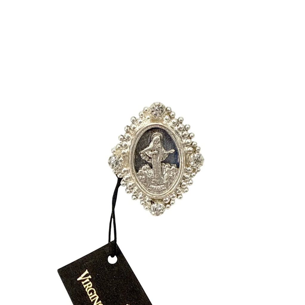 VIRGINS SAINTS & ANGELS VSA Petite Oval Cloister Fatima Ring in Silver 7 - flyKAMP
