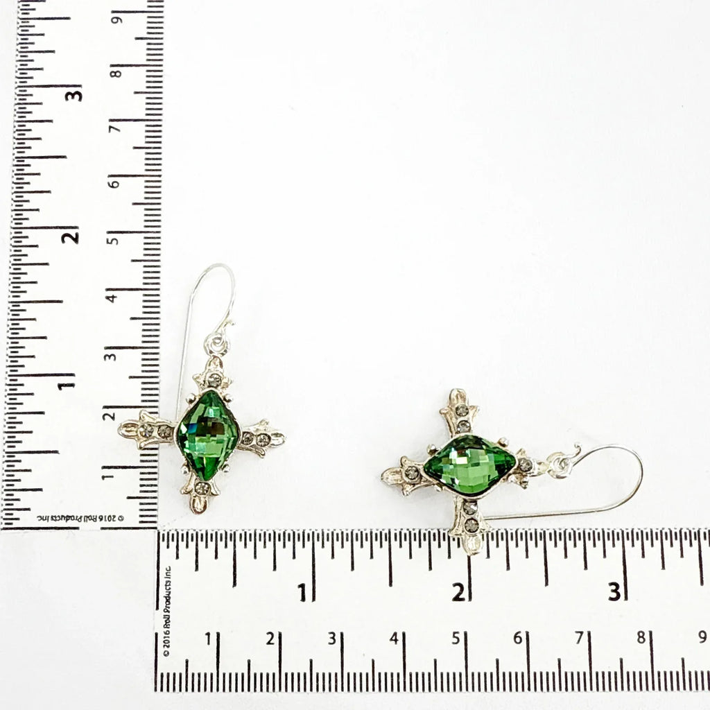 VIRGINS SAINTS & ANGELS VSA Ice Cross Earrings in Silver & Tourmaline - flyKAMP