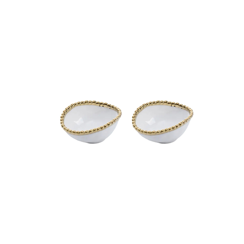 PAMPA BAY Golden Salerno Oval Condiment Bowl Set of 2 Pampa Bay