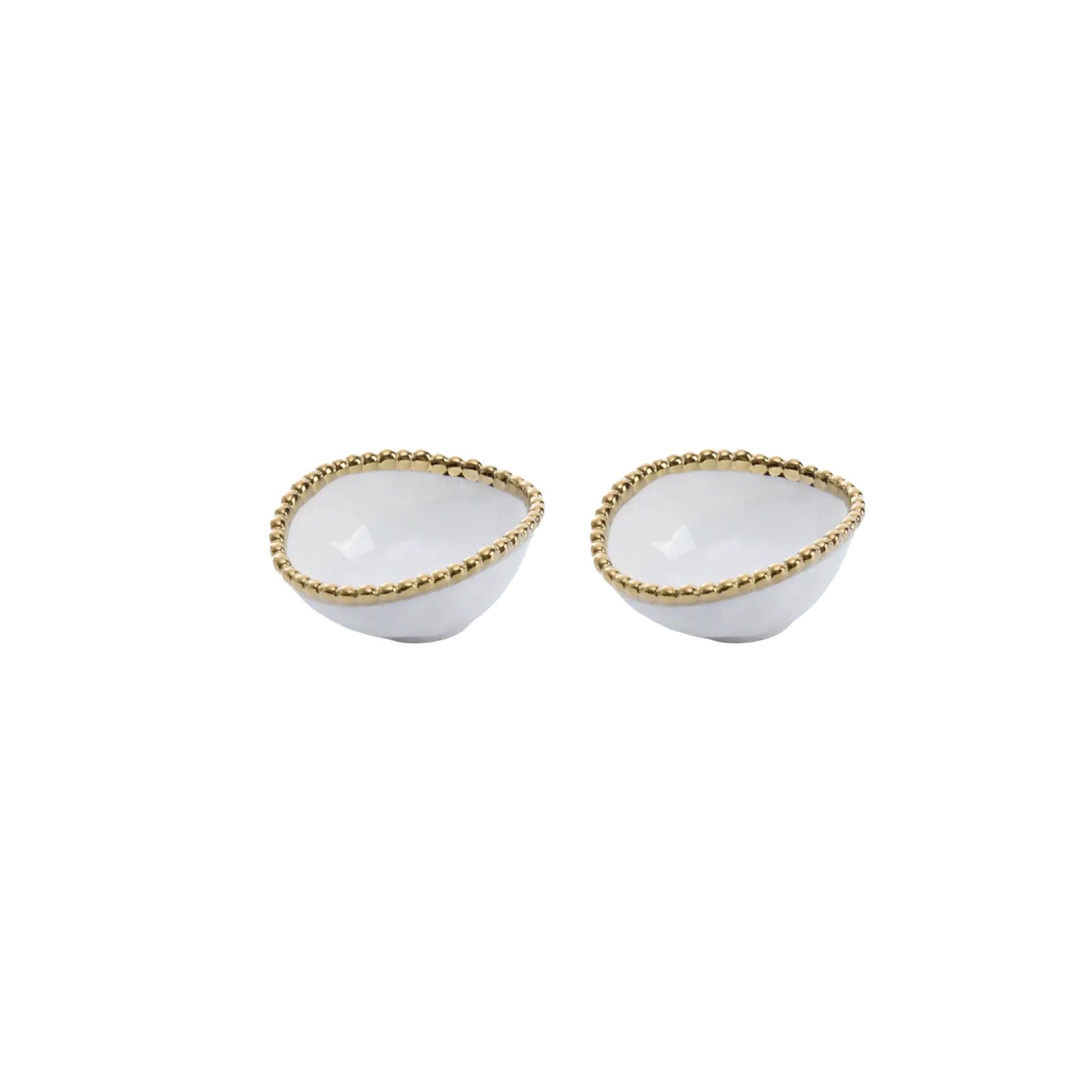 PAMPA BAY Golden Salerno Oval Condiment Bowl Set of 2 Pampa Bay