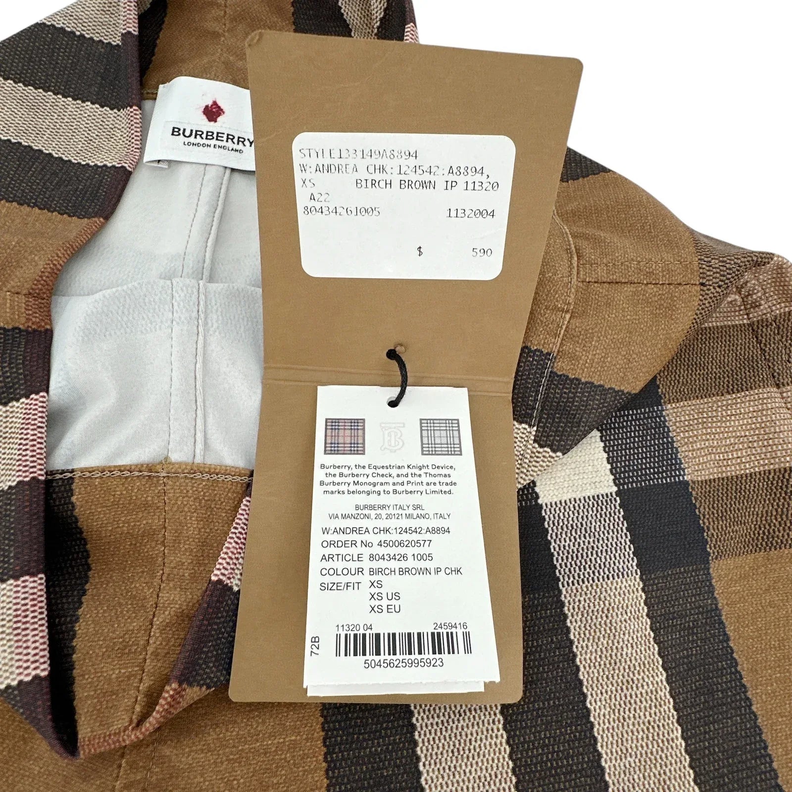 BURBERRY Andrea Check Biker Short XS - flyKAMP