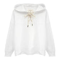 THE GREAT. The Lace Up Hoodie. In True White 0|XS - flyKAMP