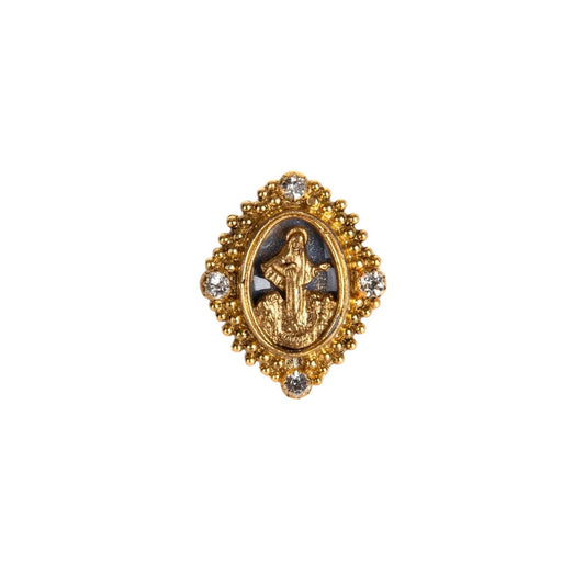 VIRGINS SAINTS & ANGELS VSA Petite Oval Cloister Fatima Ring in Gold 7