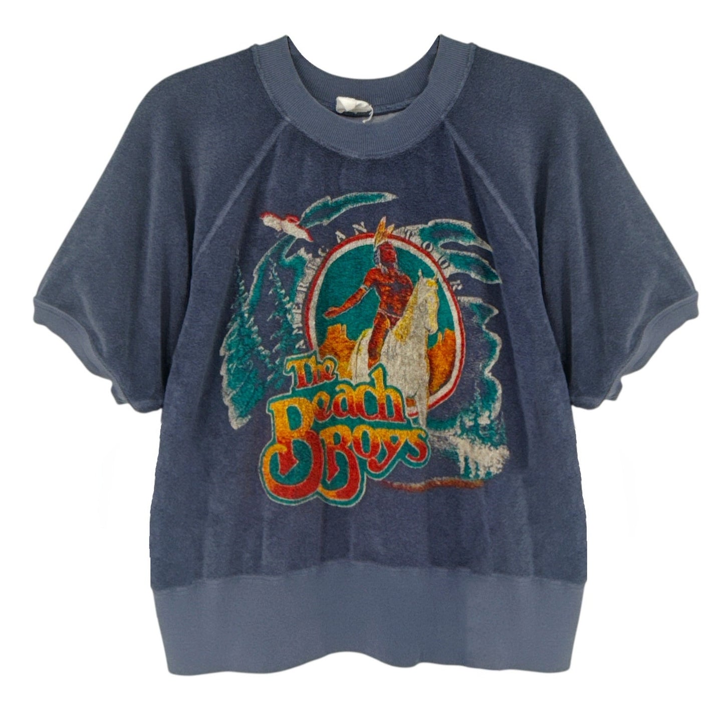 MADEWORN The Beach Boys Terrycloth Short Sleeve Sweatshirt S