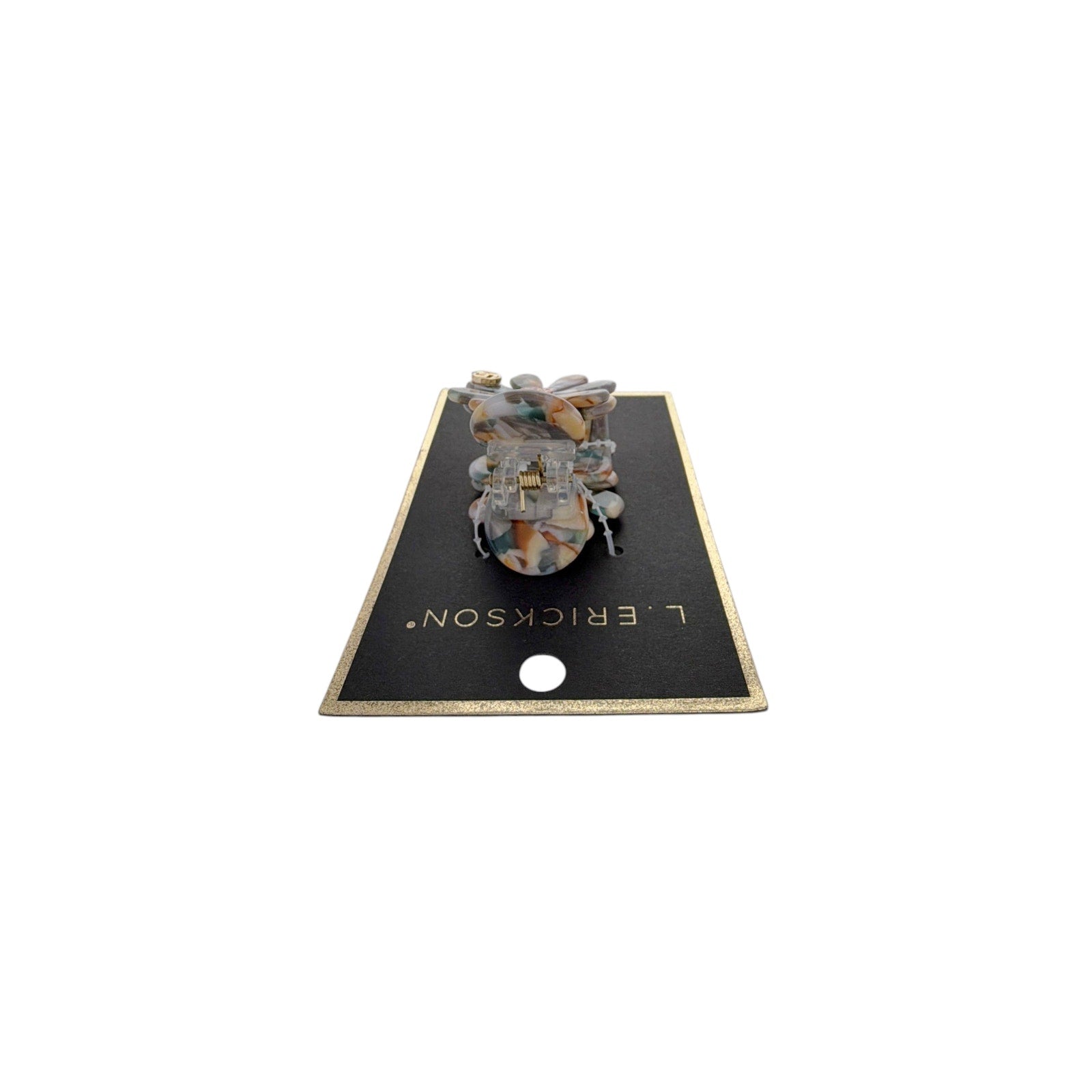 FRANCE LUXE L. ERICKSON Lane Claw Clip in Blue & Tan France Luxe