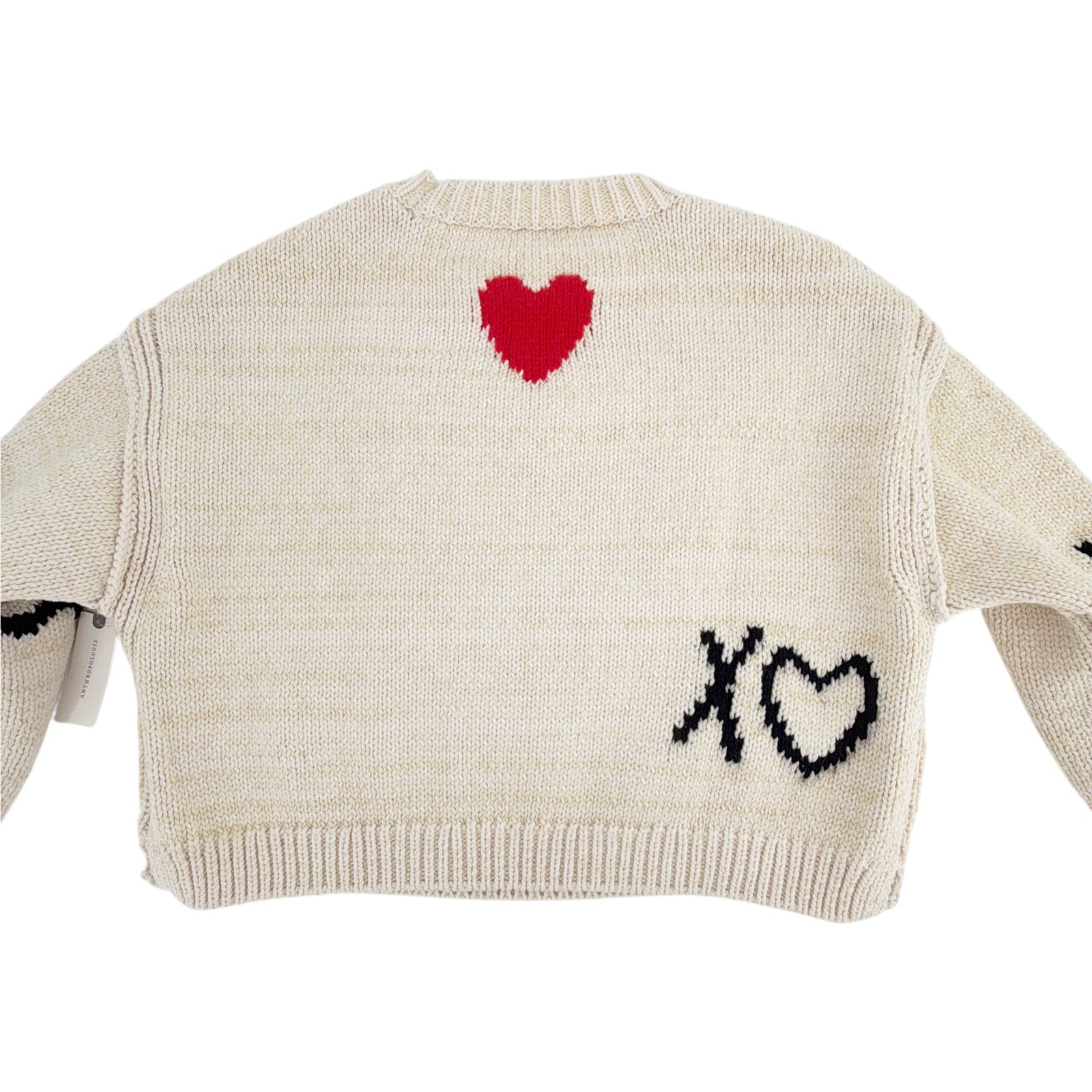 ANTHROPOLOGIE Maeve Lovestruck Long-Sleeve Crew-Neck Sweater XS Anthropologie