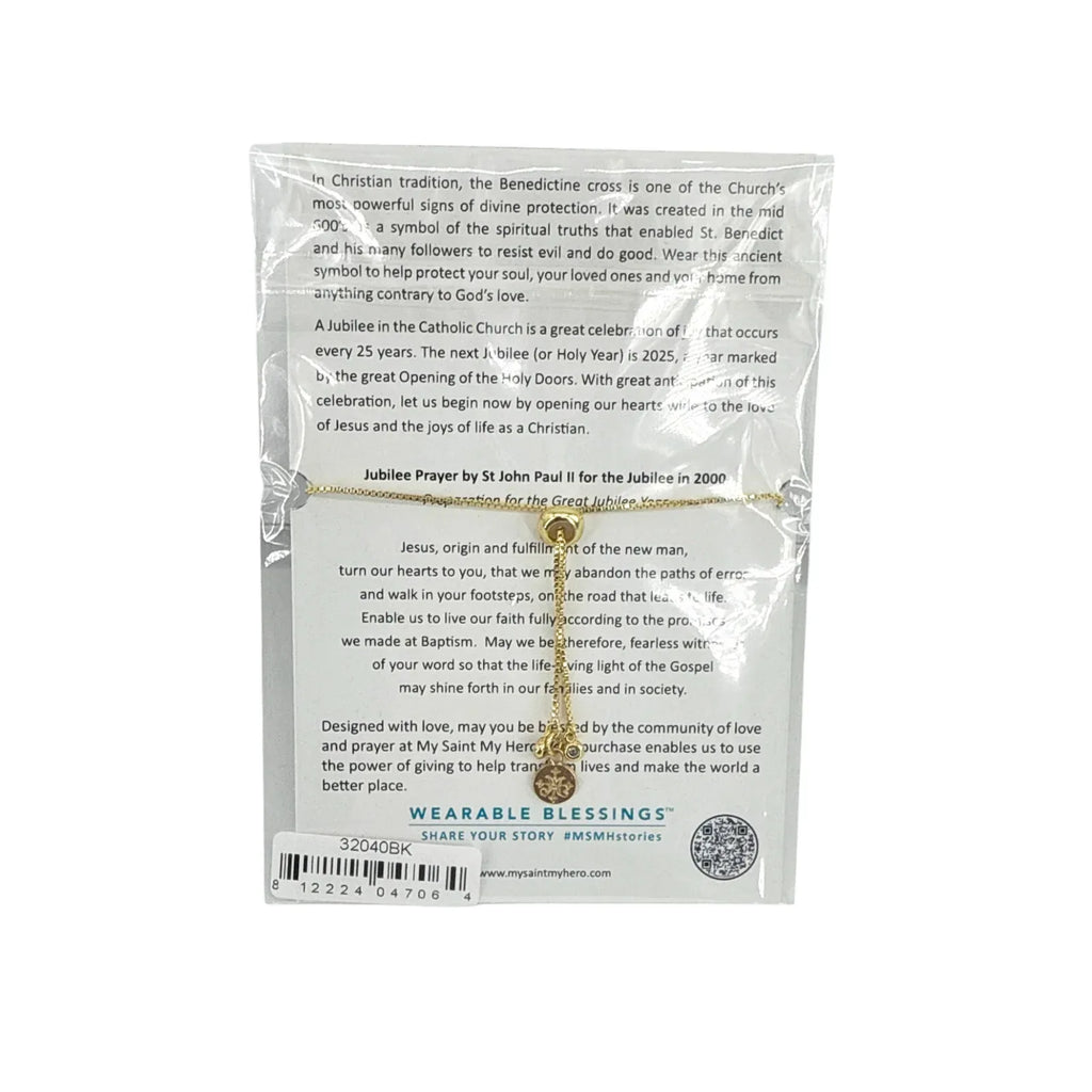 MY SAINT MY HERO Jubilee Benedictine Bracelet in Black & Gold - flyKAMP