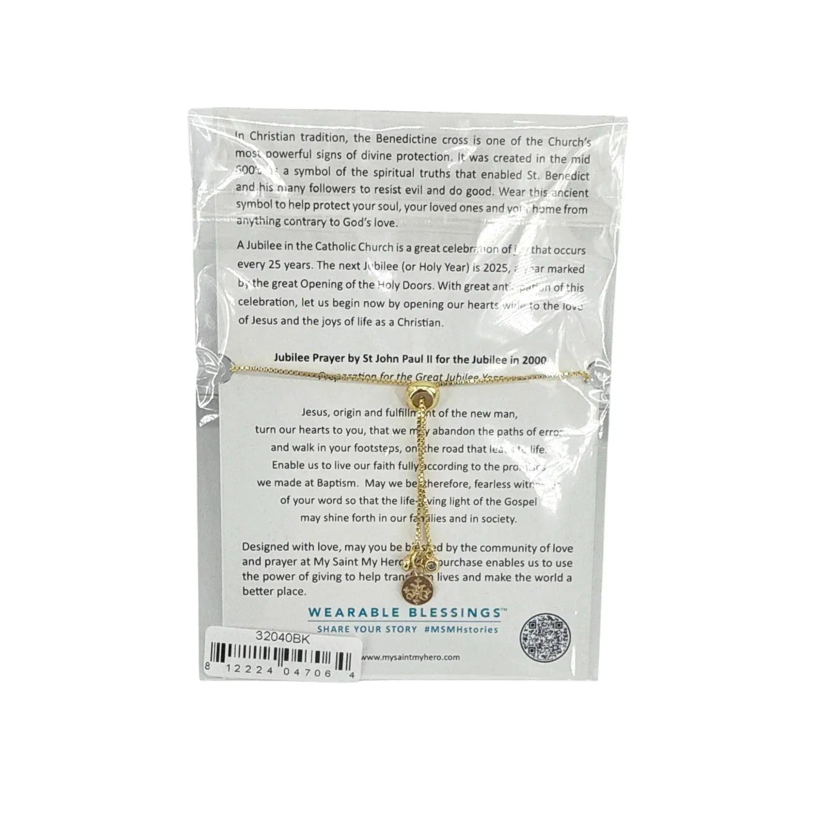 MY SAINT MY HERO Jubilee Benedictine Bracelet in Black & Gold - flyKAMP