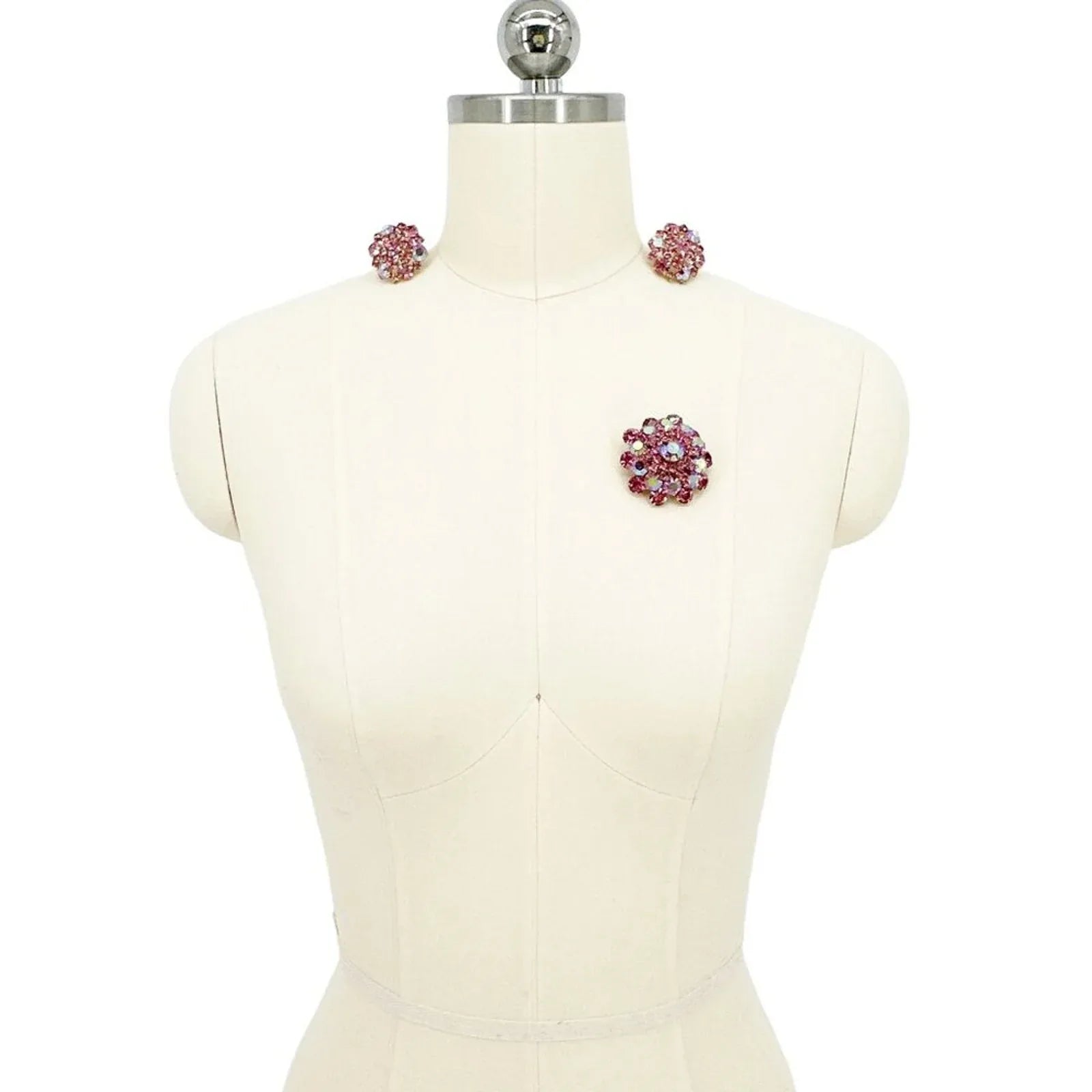 BROOCH VINTAGE Rhinestone Brooch & Clip-on Earring Set - flyKAMP