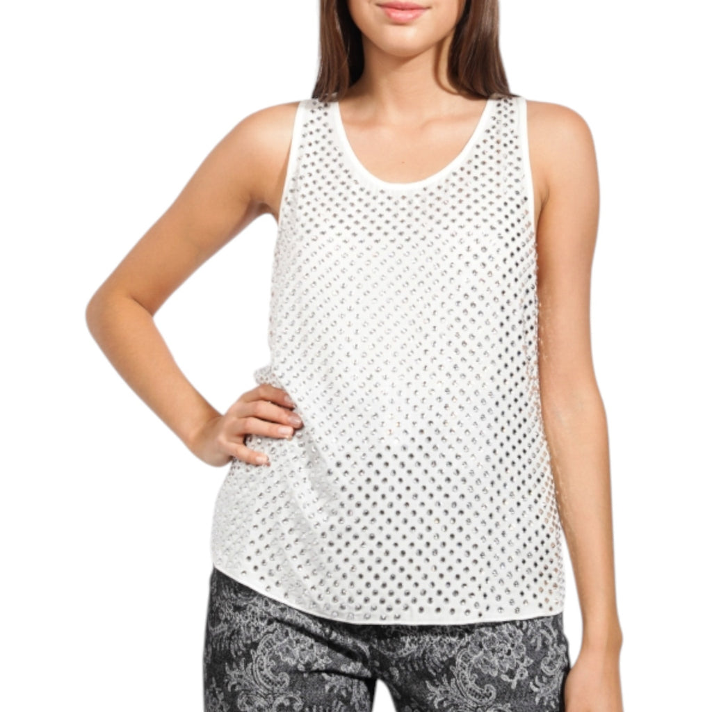 MARC JACOBS Rhinestone Embellished Tank Top S Marc Jacobs
