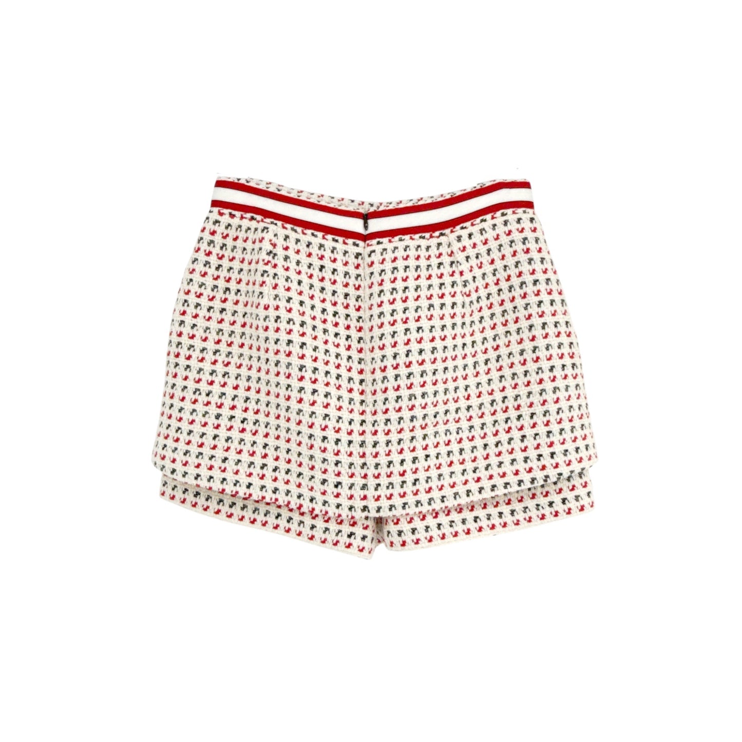 MAJE Irona Tweed Skort in Ecru, Red, & Navy FR36|S