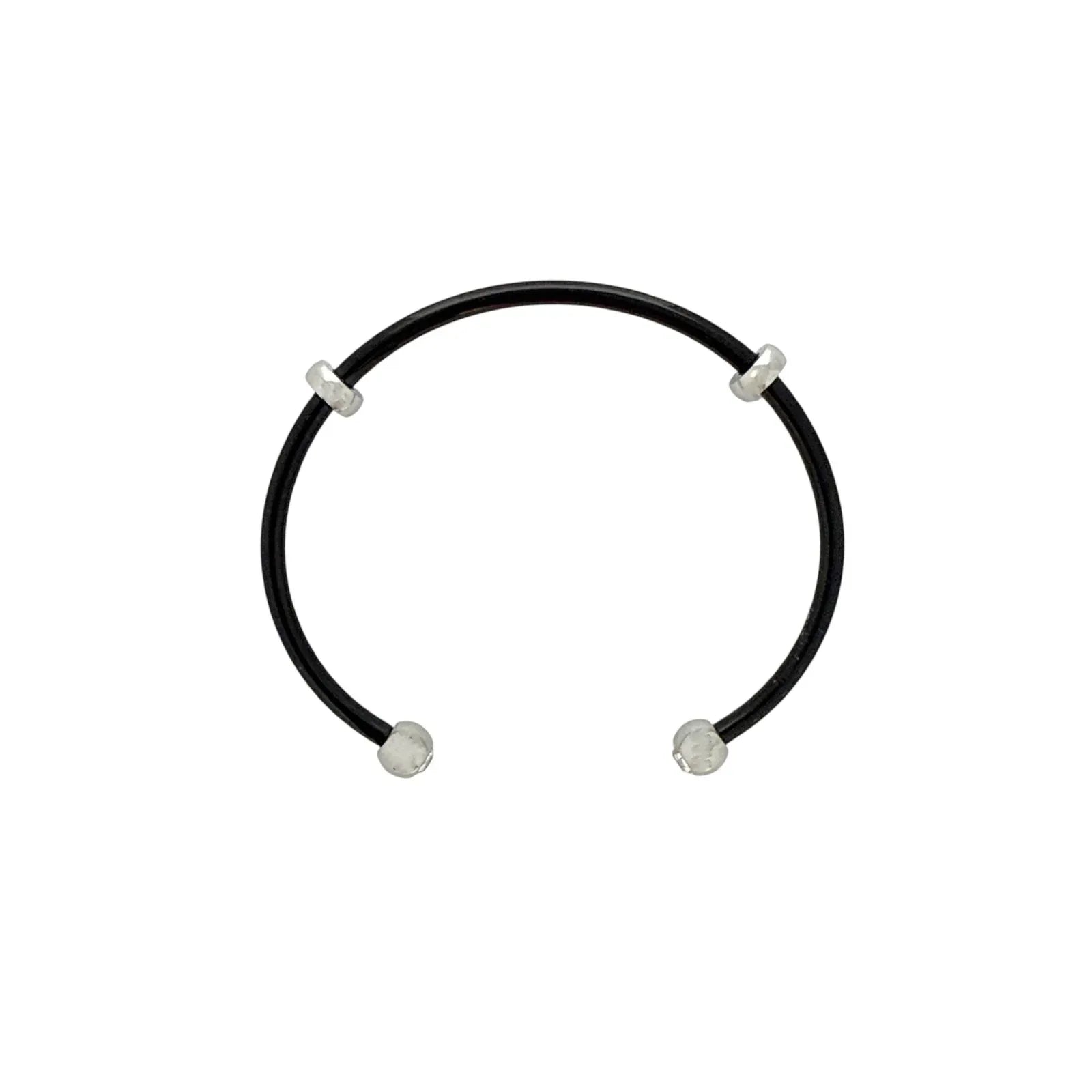 ALEX+ANI Bezel Stone Enamel Cuff in Black - flyKAMP