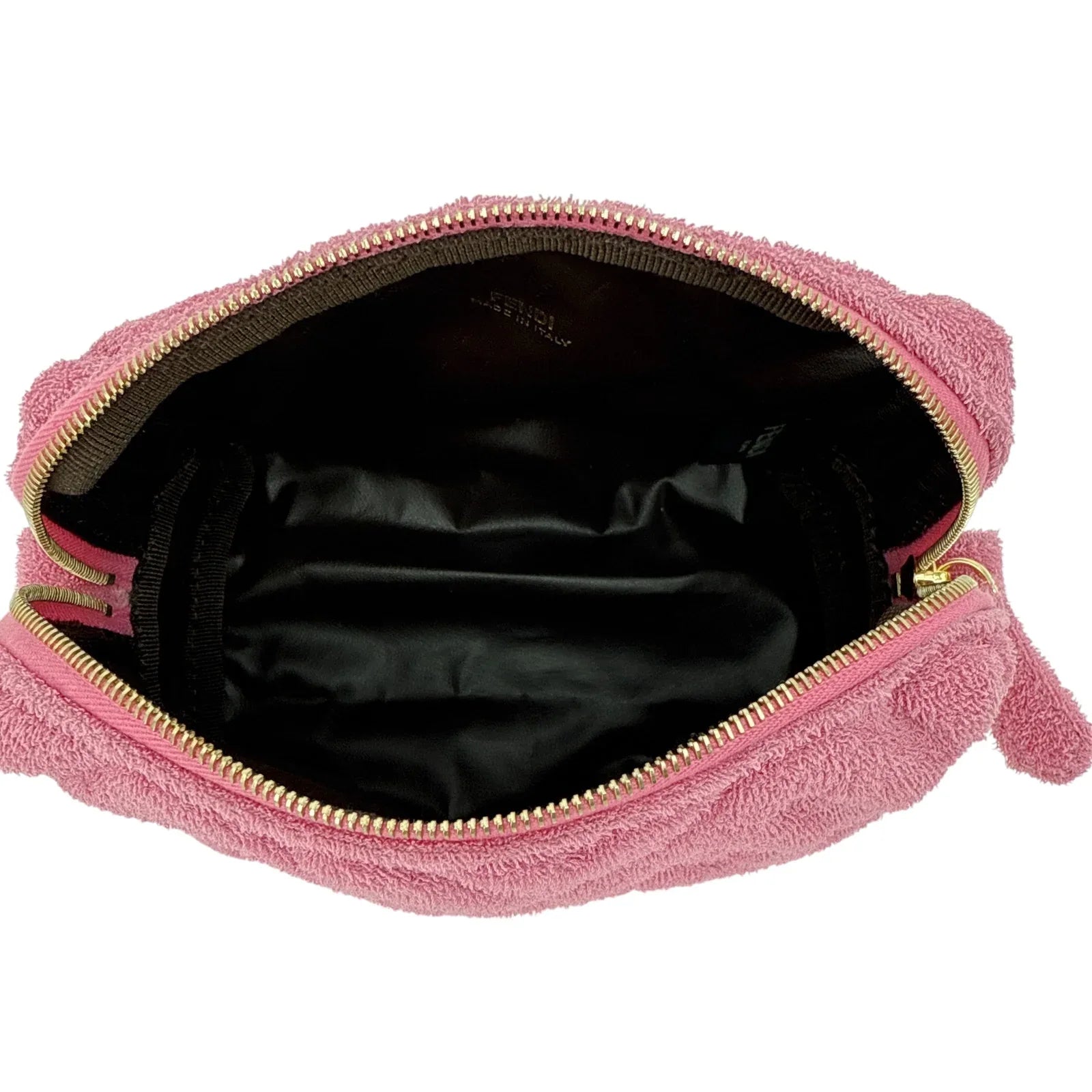 FENDI FF 1974 Cosmetic Pouch Zucca Embossed Terry Cloth - flyKAMP