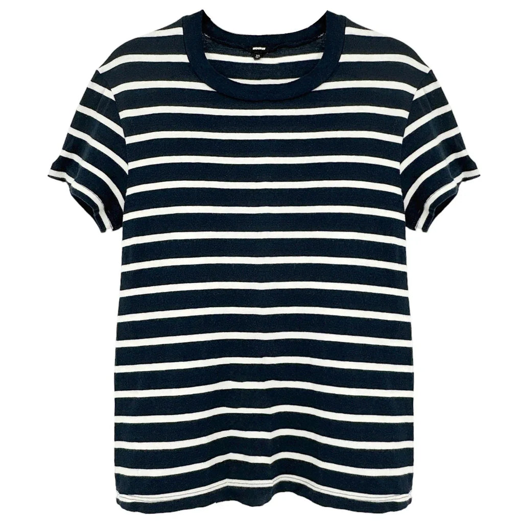MONROW Stripe Tee in Navy & Cream XS - flyKAMP