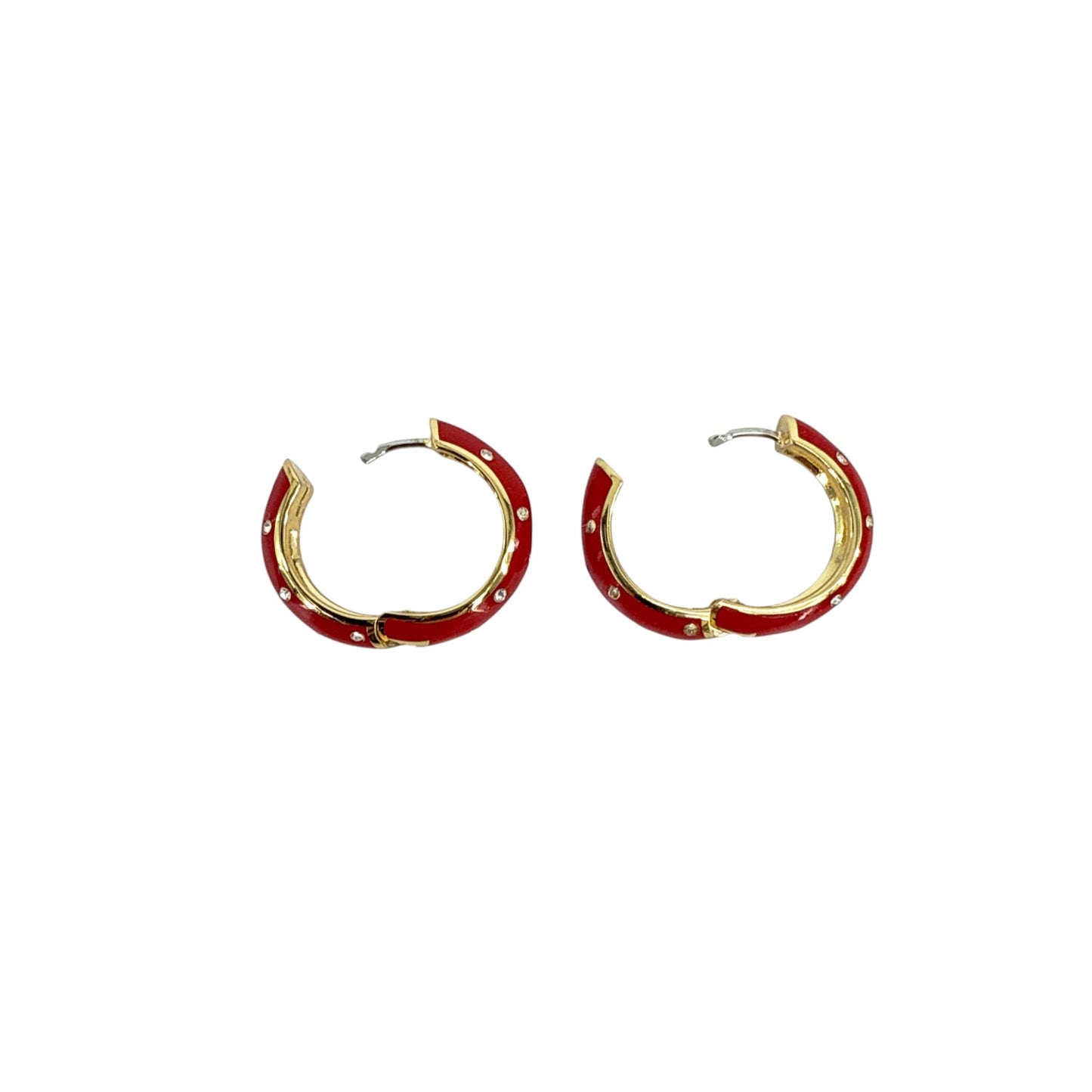 GORJANA Noel Shimmer Hoops in Gold & Red