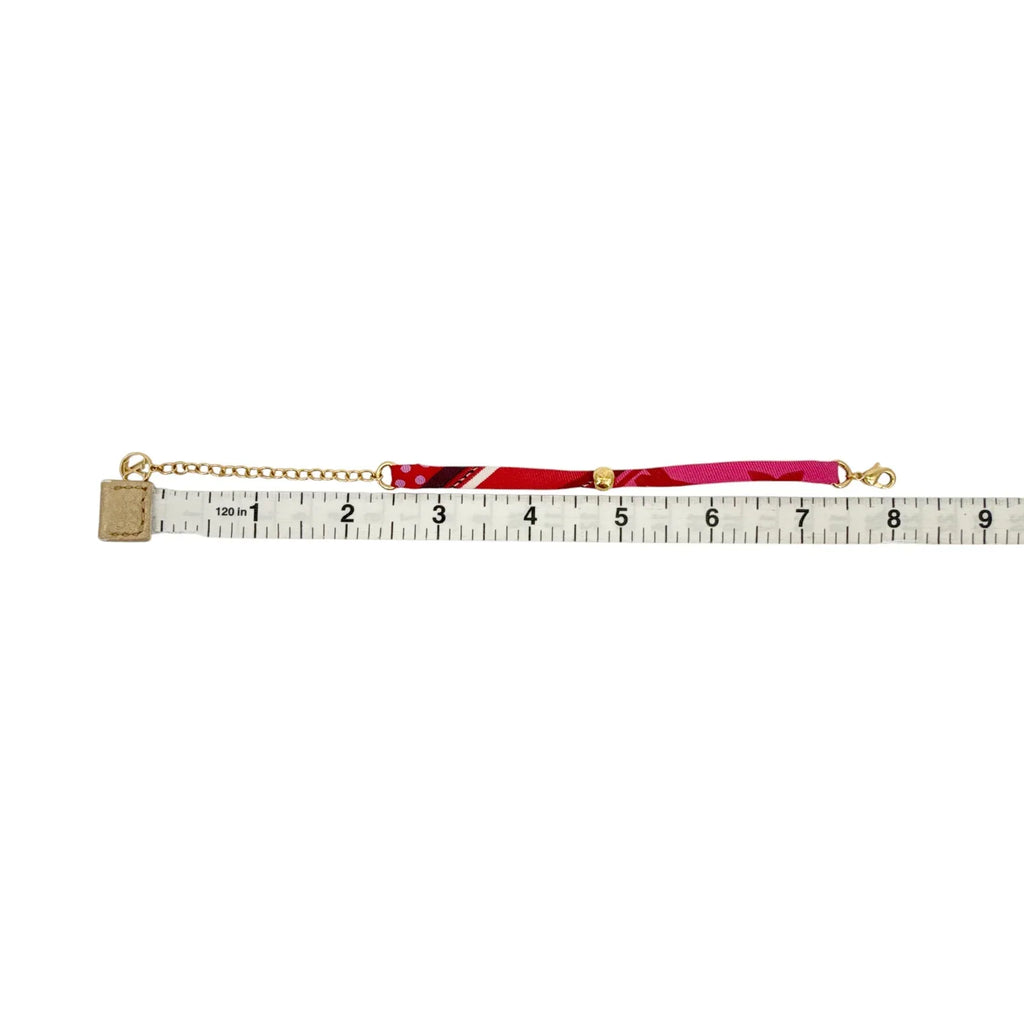 LOUIS VUITTON Silk Be Mindful Bracelet in Red & Pink - flyKAMP