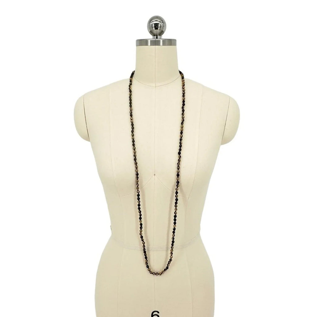 CHAN LUU Semi-Precious Necklace or Wrap Bracelet in Black & Gold - flyKAMP