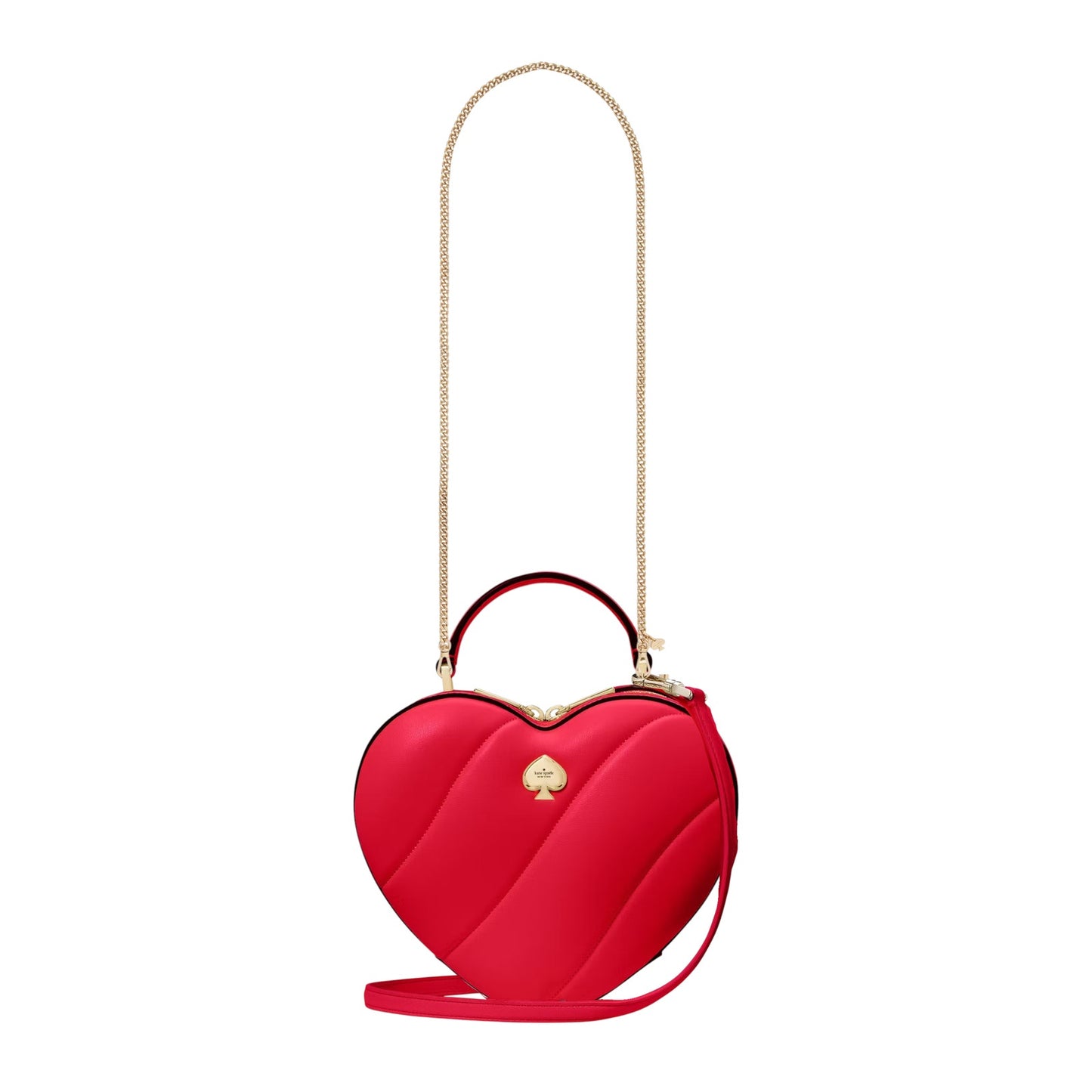 KATE SPADE New York Love Shack Quilted 3D Heart Crossbody+Additional Chain Strap