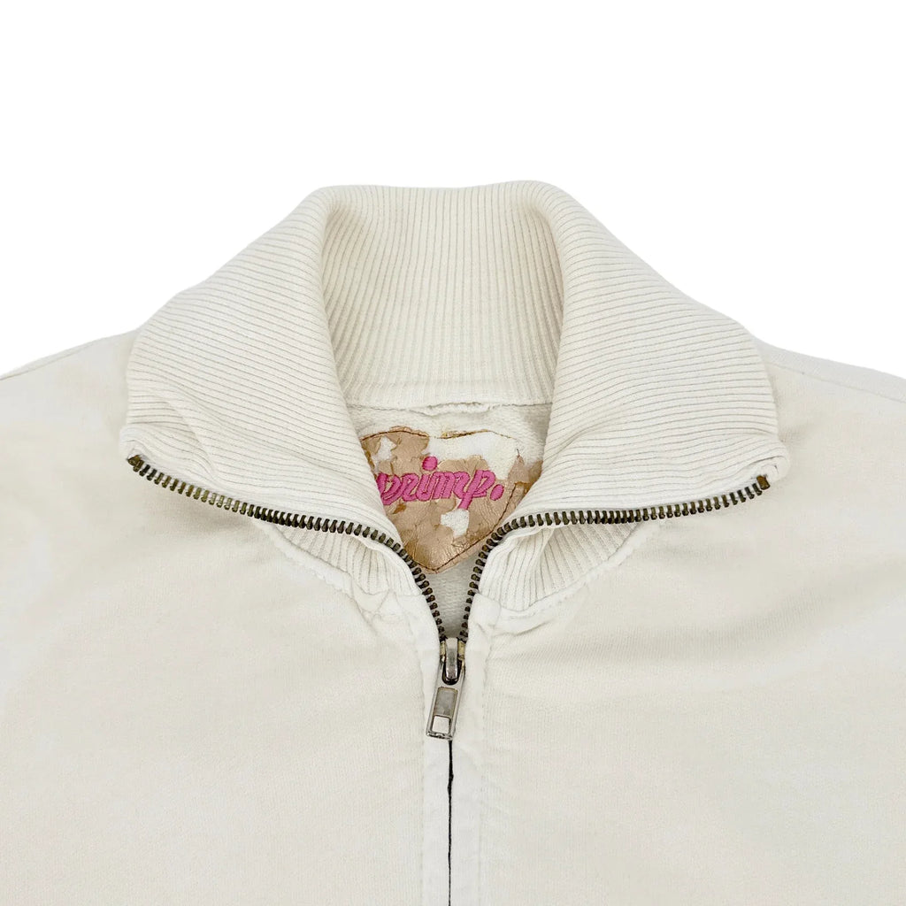 PRIMP Sequin Zip Sweatshirt in Cream & Gold S - flyKAMP