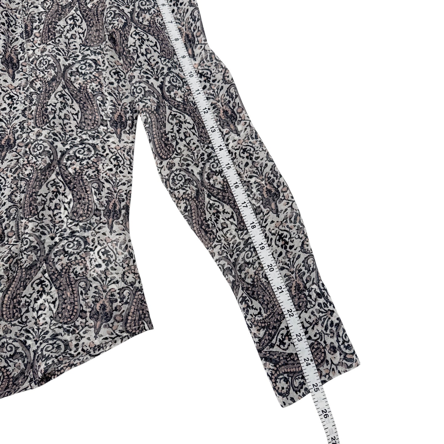 PAIGE Cleobelle Printed Femme Blouse in White/Rabbit/Rose-Santina Pais XS