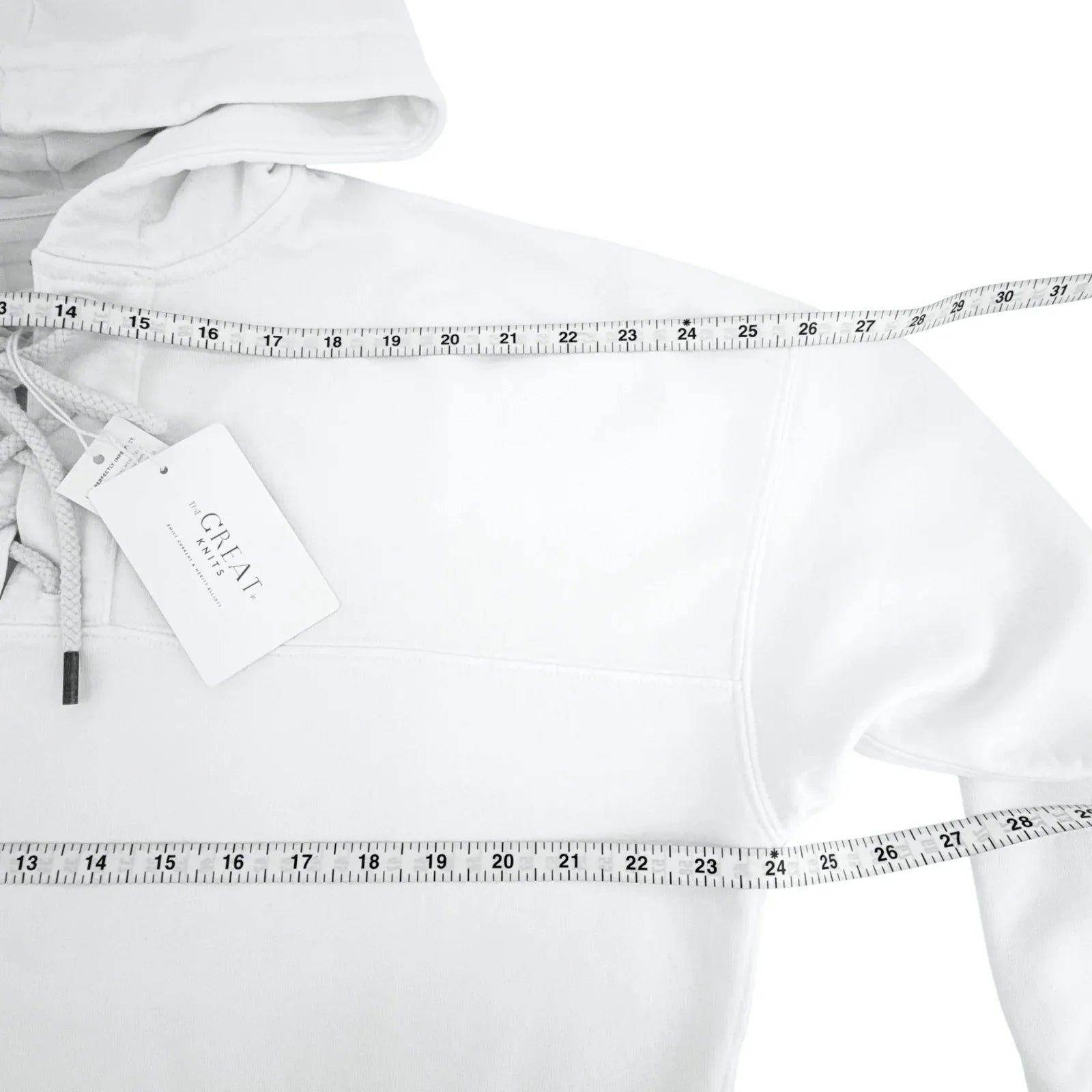 THE GREAT. The Lace Up Hoodie. In True White 0|XS - flyKAMP