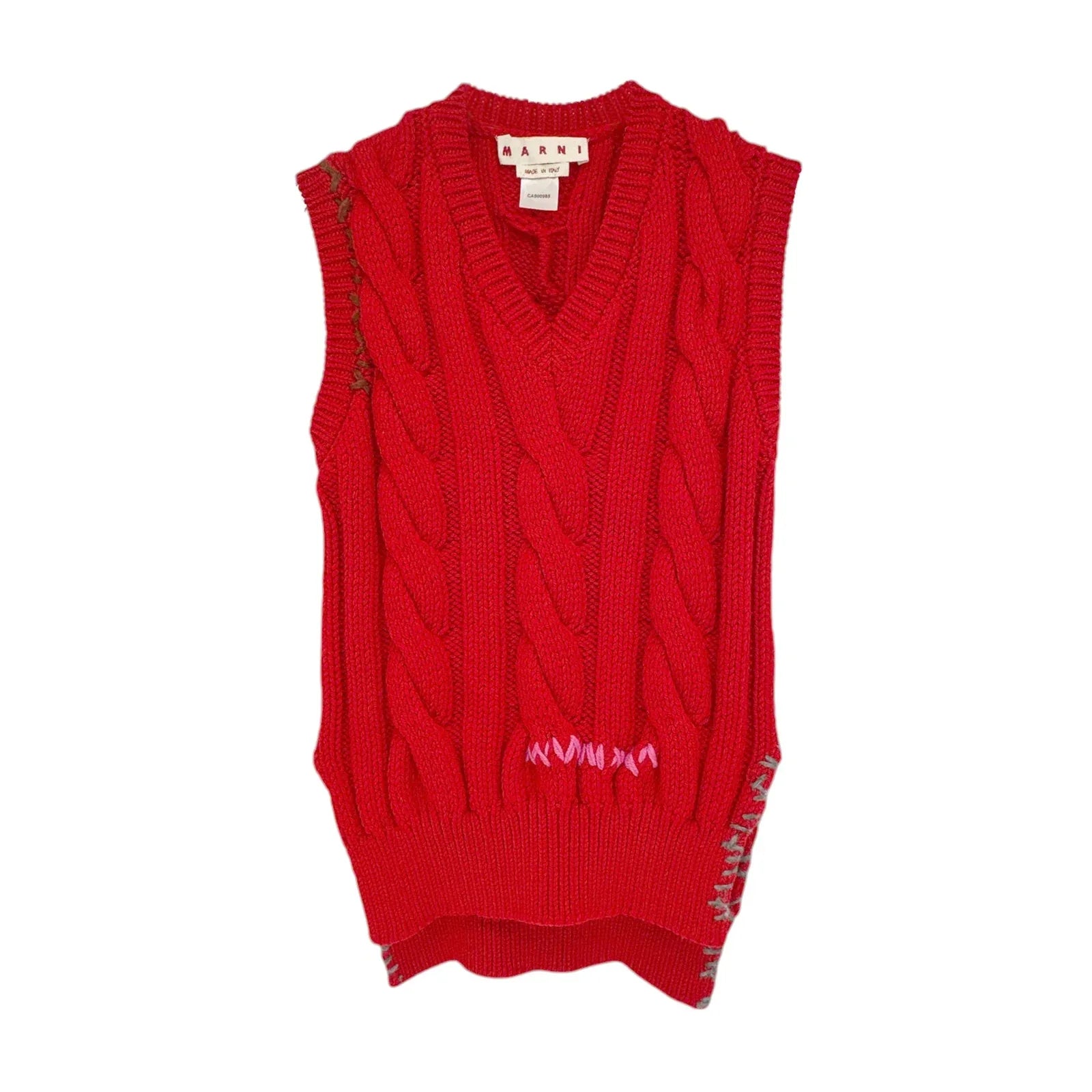 MARNI Cable Knit Wool Vest IT36 - flyKAMP