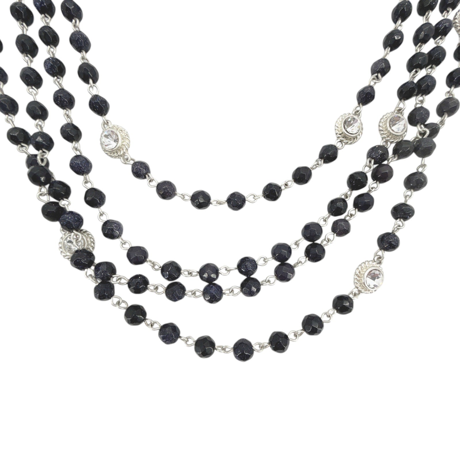 VIRGINS SAINTS & ANGELS VSA Magdalena Semi-Precious Blue Goldstone in Silver Virgins Saints & Angels