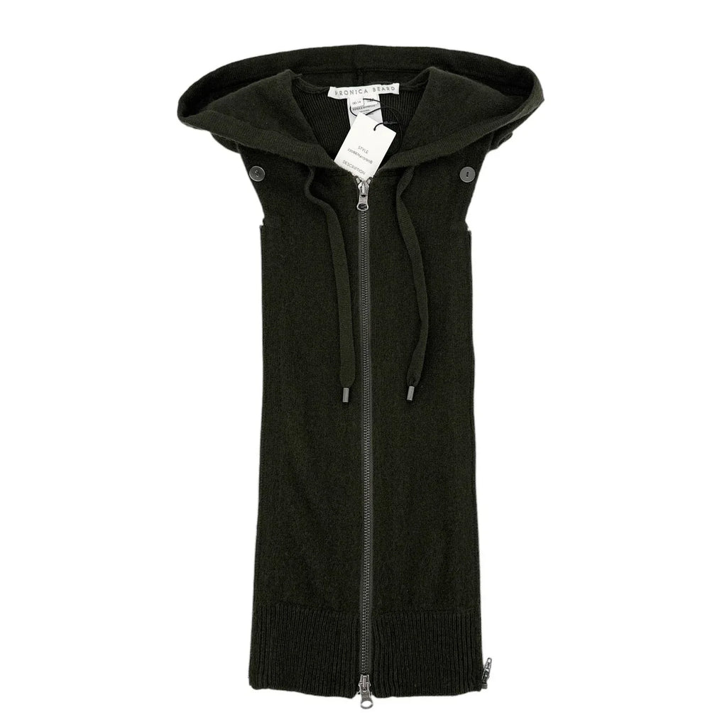 VERONICA BEARD Cashmere Hoodie Dickey in Army - flyKAMP