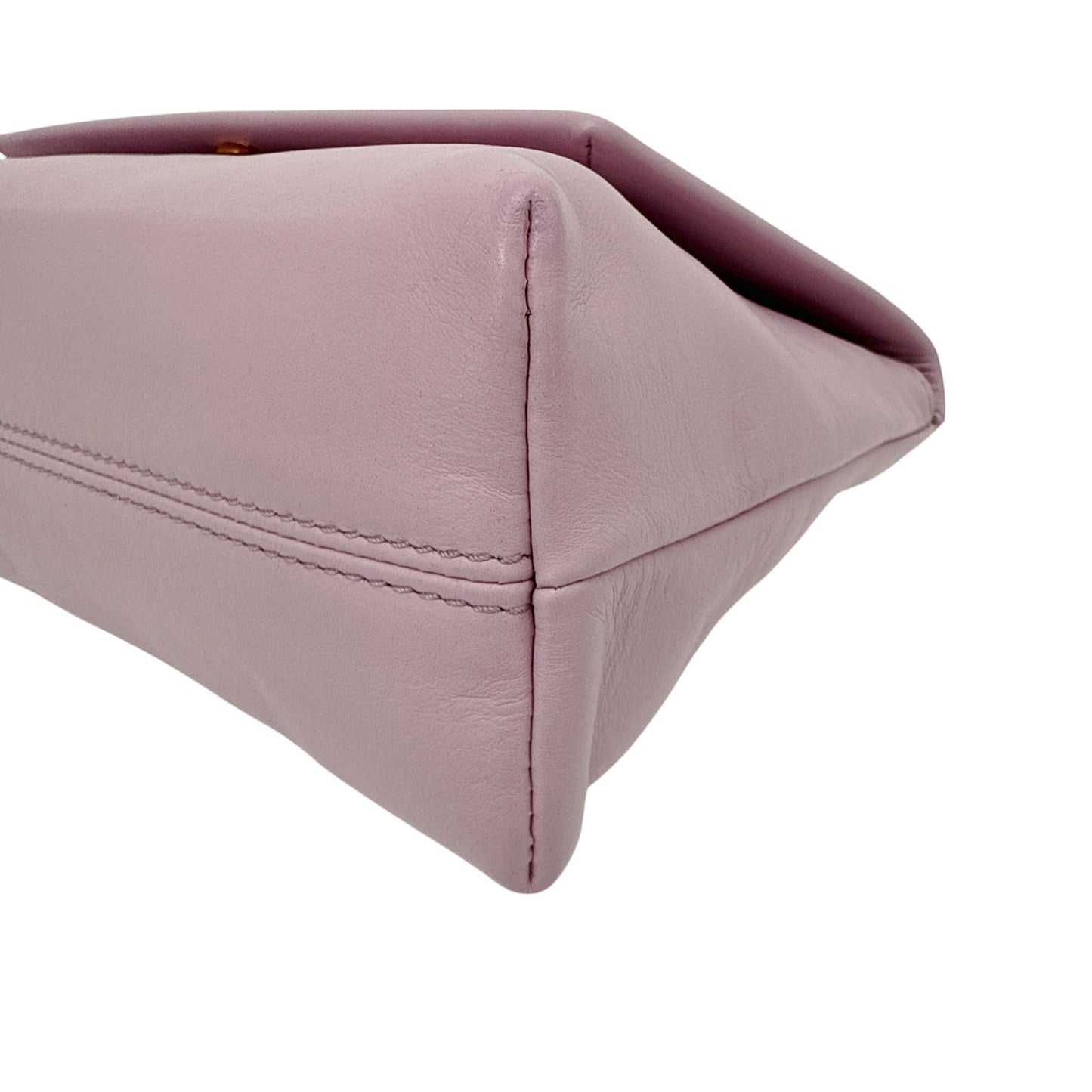 TOM FORD Small Label Leather Chain Top Handle Bag in Lilac