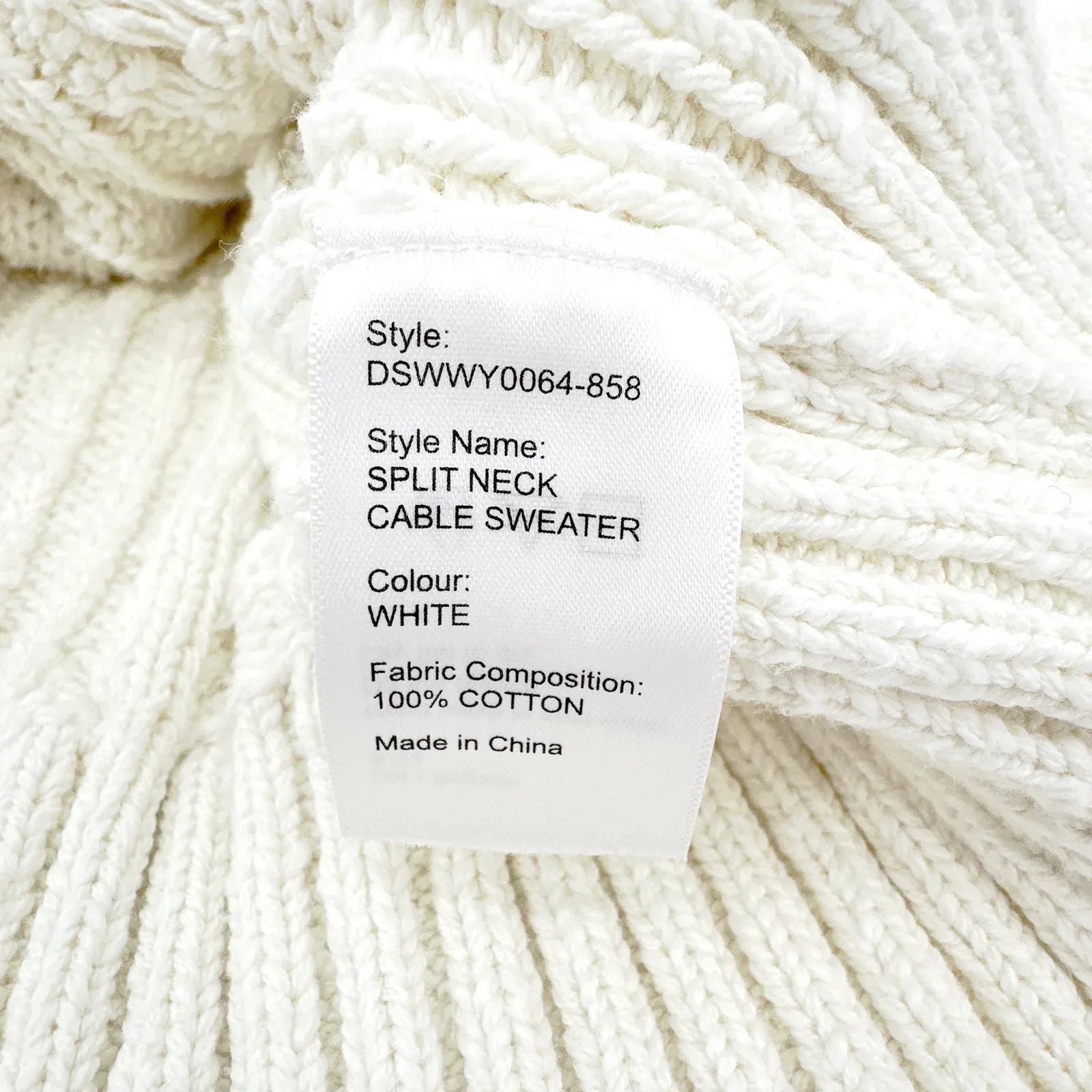 DENIMIST Split Neck Cable Sweater XXS - flyKAMP