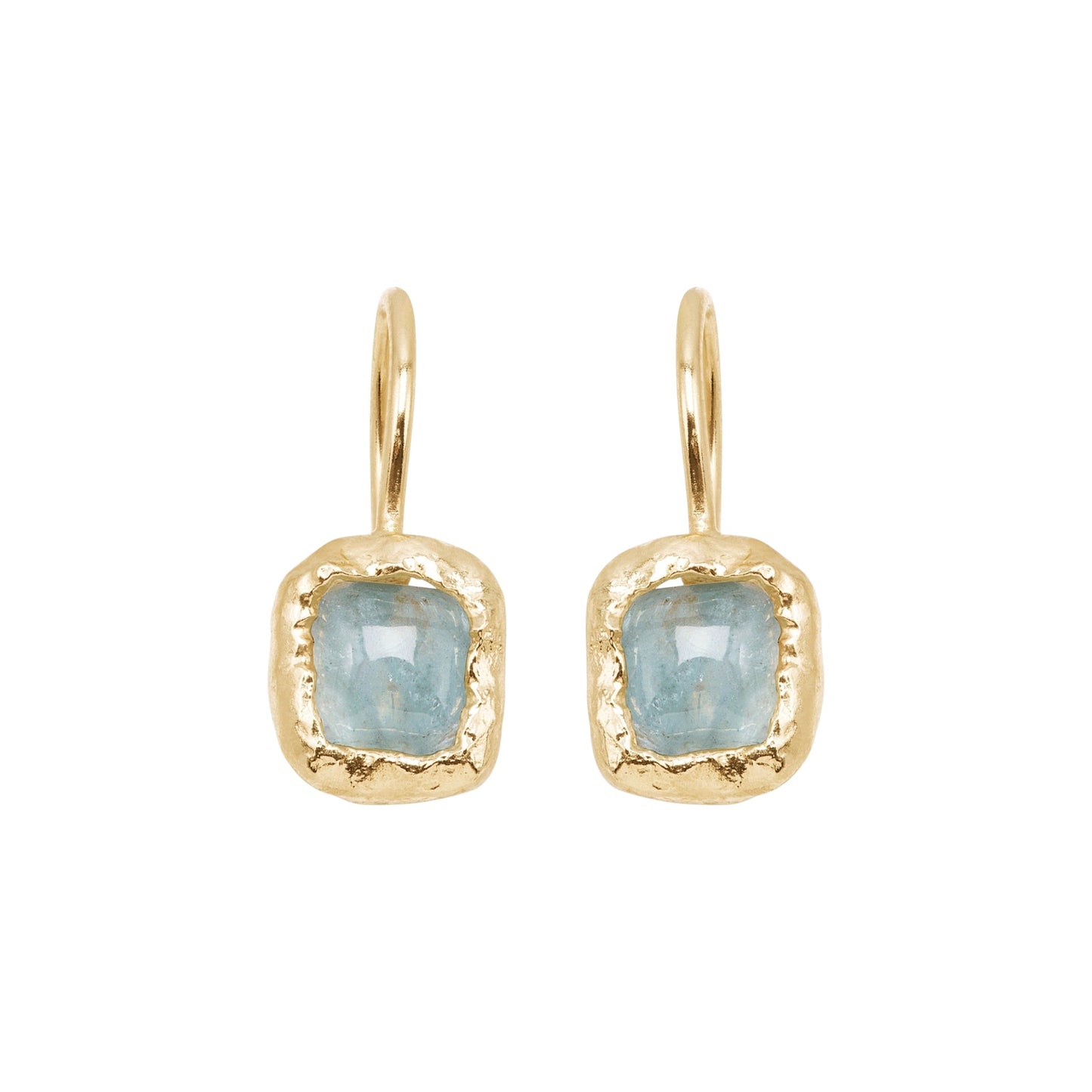 SILPADA Mediterra Natural Aquamarine Petite Drop Earrings in 14K Gold-Plated SS